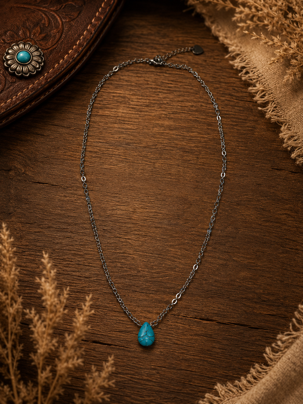 Turquoise Teardrop Necklace