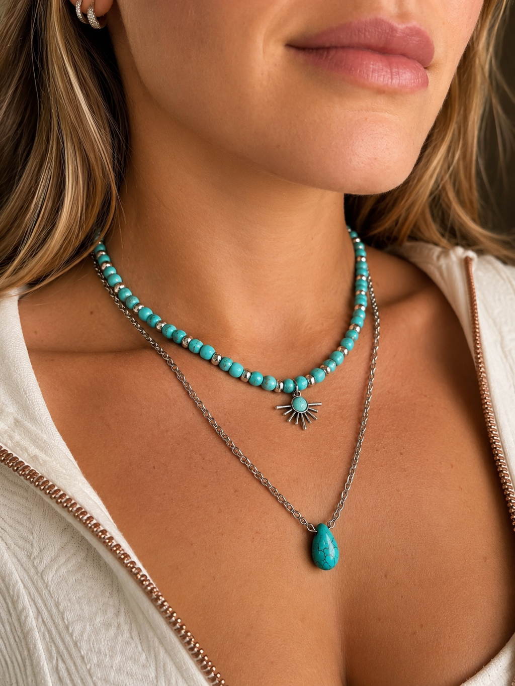 Turquoise Teardrop Necklace
