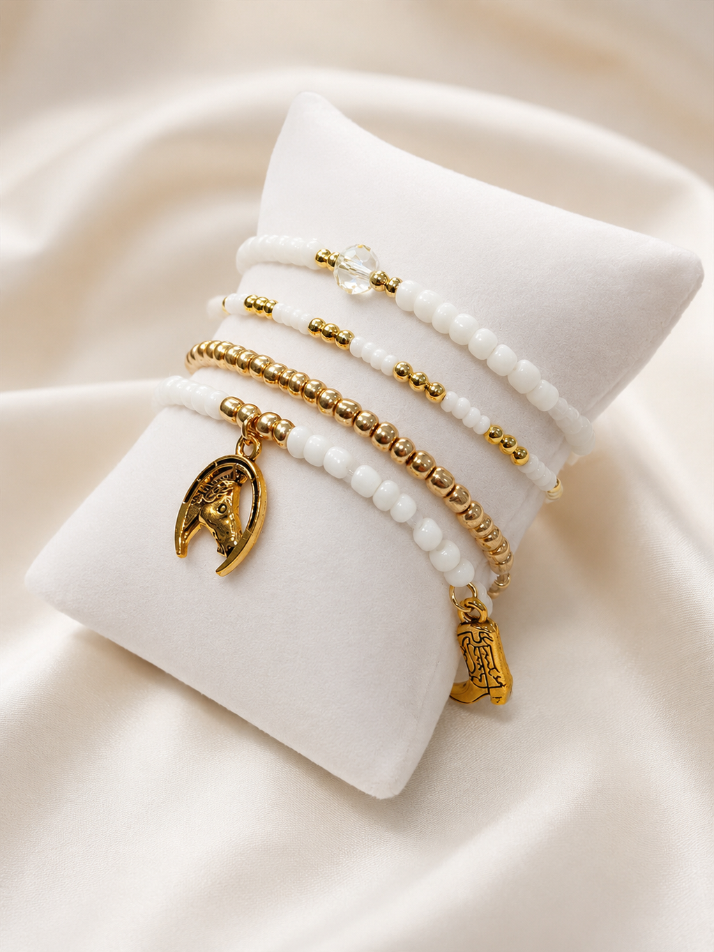 Gold Horse Bracelet Stack