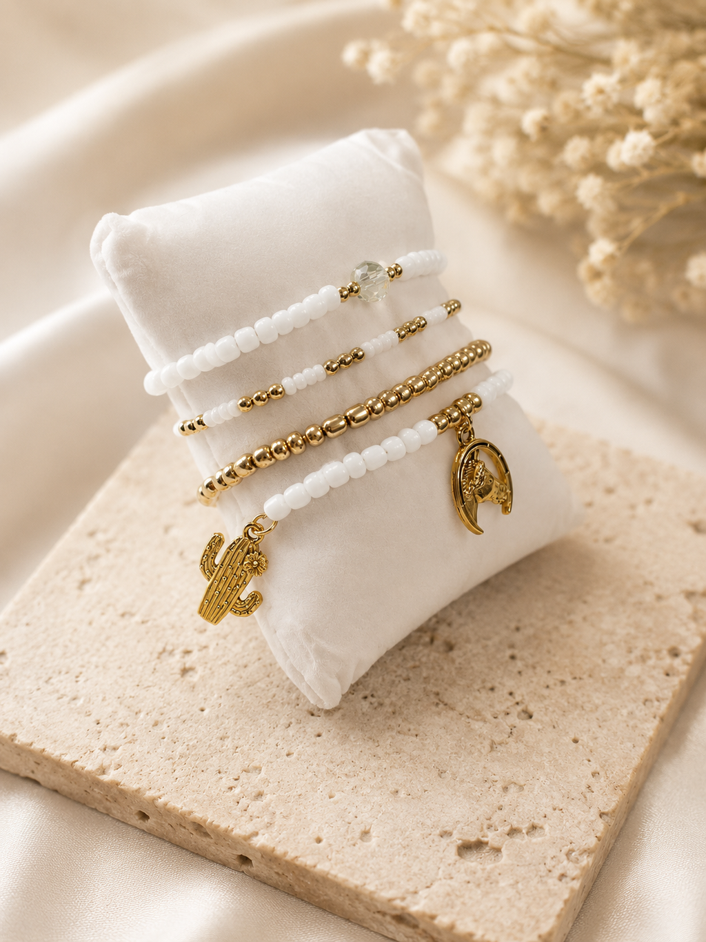 Gold Horse Bracelet Stack
