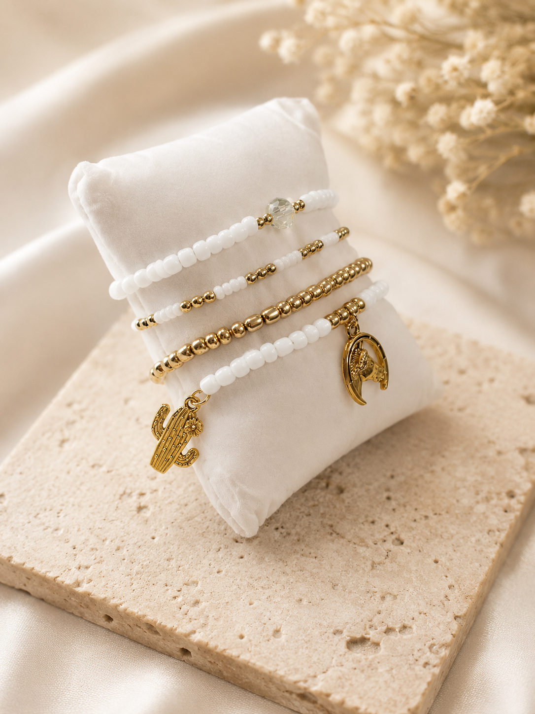 Gold Horse Bracelet Stack