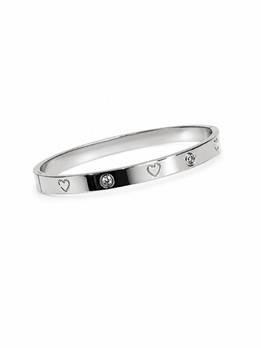 Silver Heart Bangle